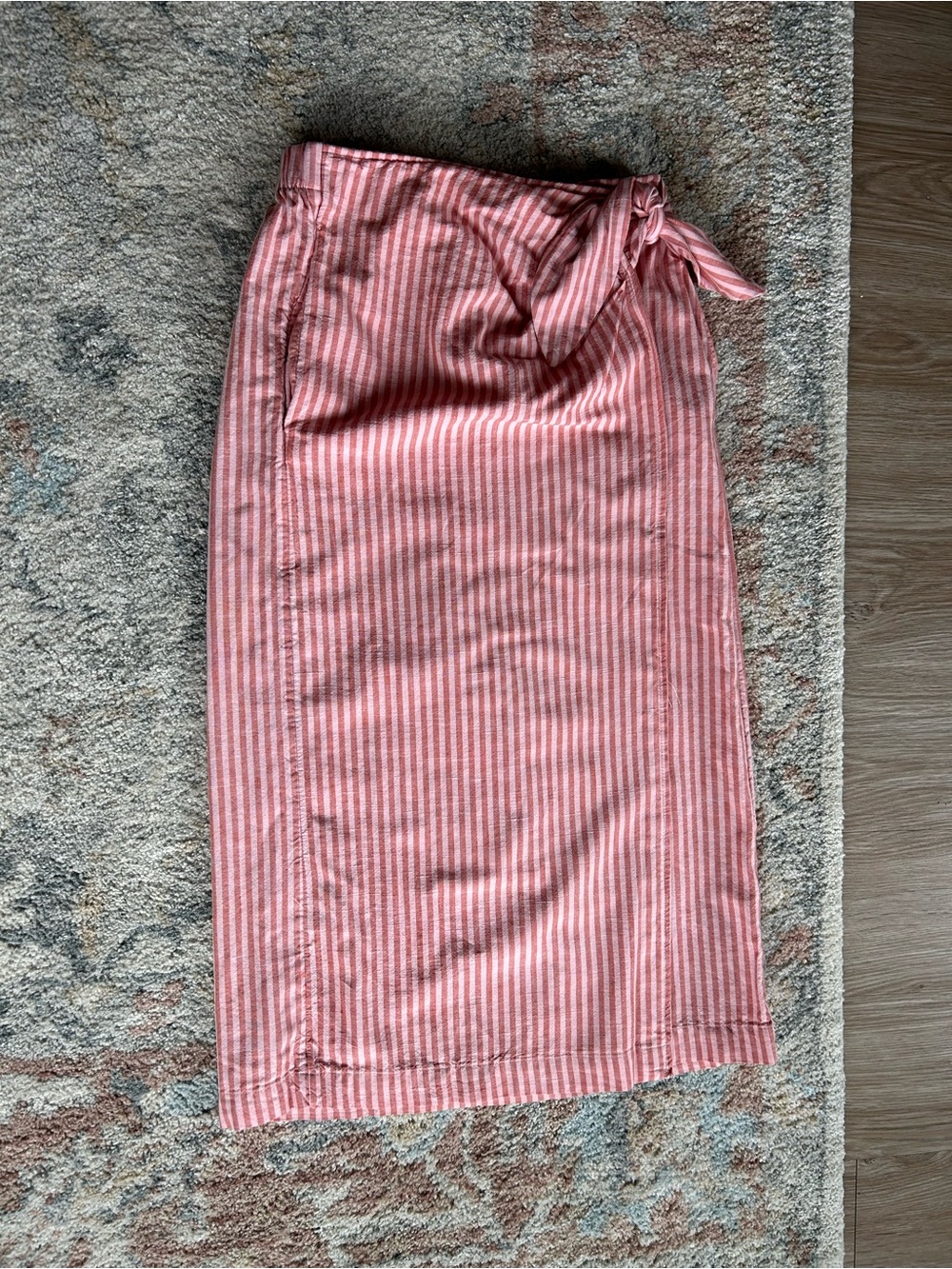 Universal Thread Pink Striped Wrap-Style Midi Skirt